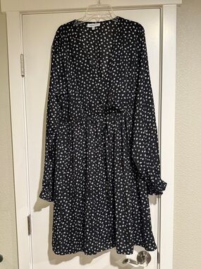Motherhood Black Dress with White Floral Print